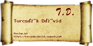 Turcsák Dávid névjegykártya
